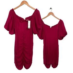 Urban Outfitters Red Off-Shoulder Dress